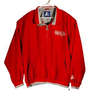 Ohio State Buckeyes vintage Starter jacket mens XL XLarge red 1/4 zip mock neck